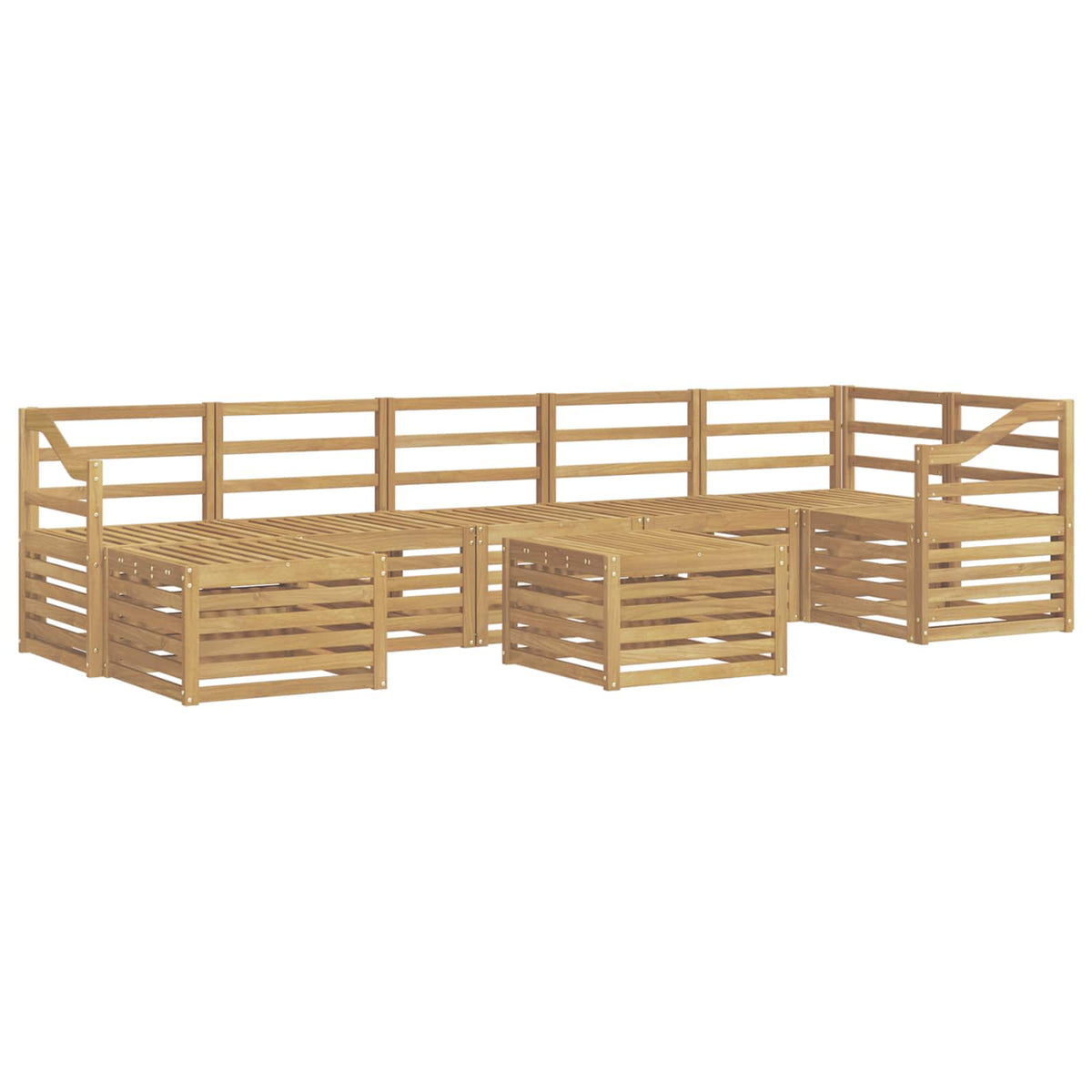 vidaXL Outdoor Sofa Set 8 pcs 8-Seaters White Solid Acacia Wood 2