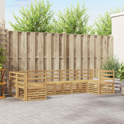 Outdoor Sofa Set 7 pcs 7-Seaters Solid Acacia Wood White Horizontal slats