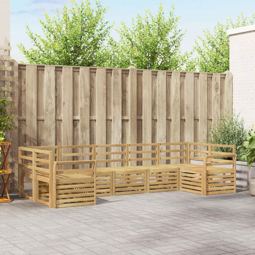 vidaXL Outdoor Sofa Set 7 pcs 7-Seaters Solid Acacia Wood White