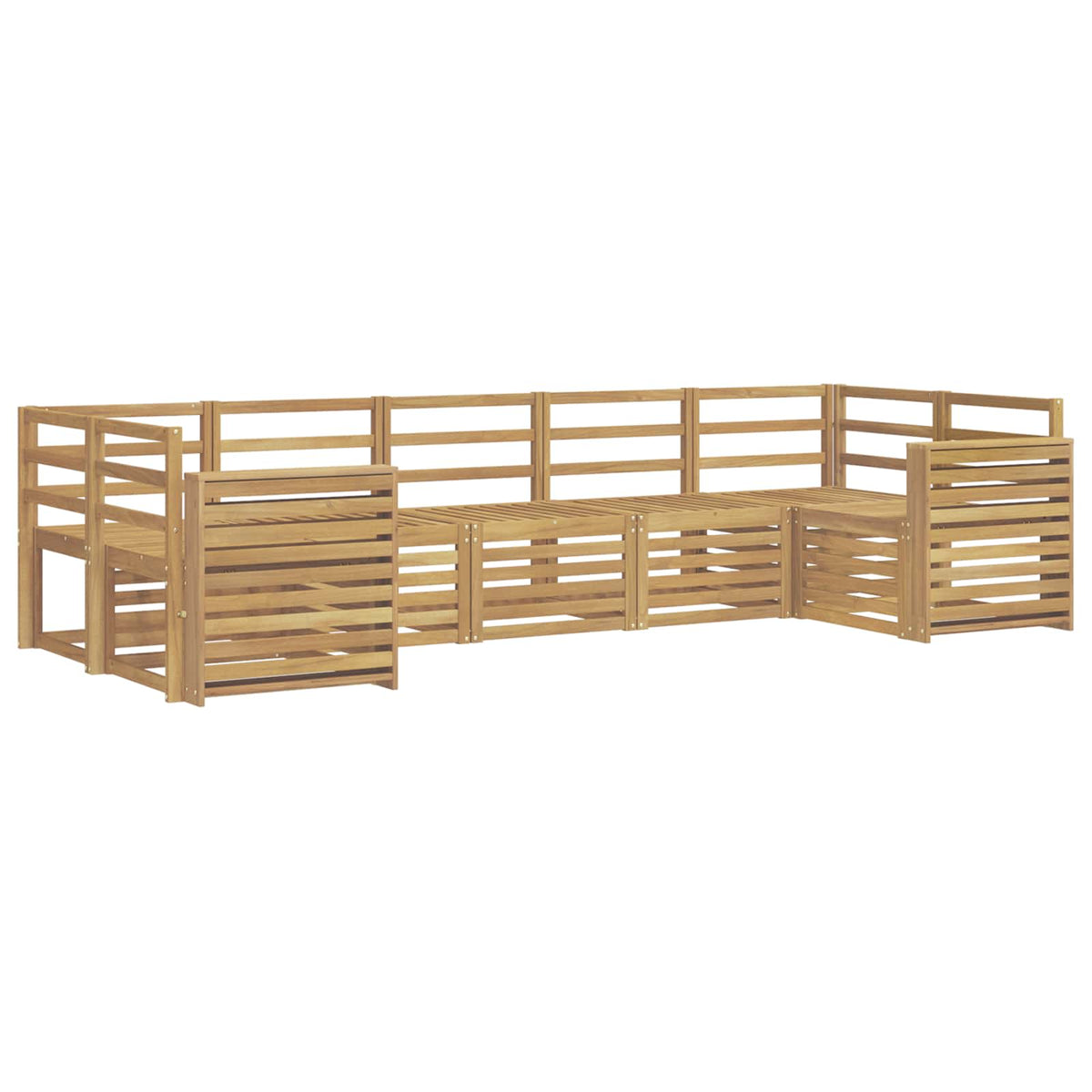 vidaXL Outdoor Sofa Set 7 pcs 7-Seaters White Solid Acacia Wood 2
