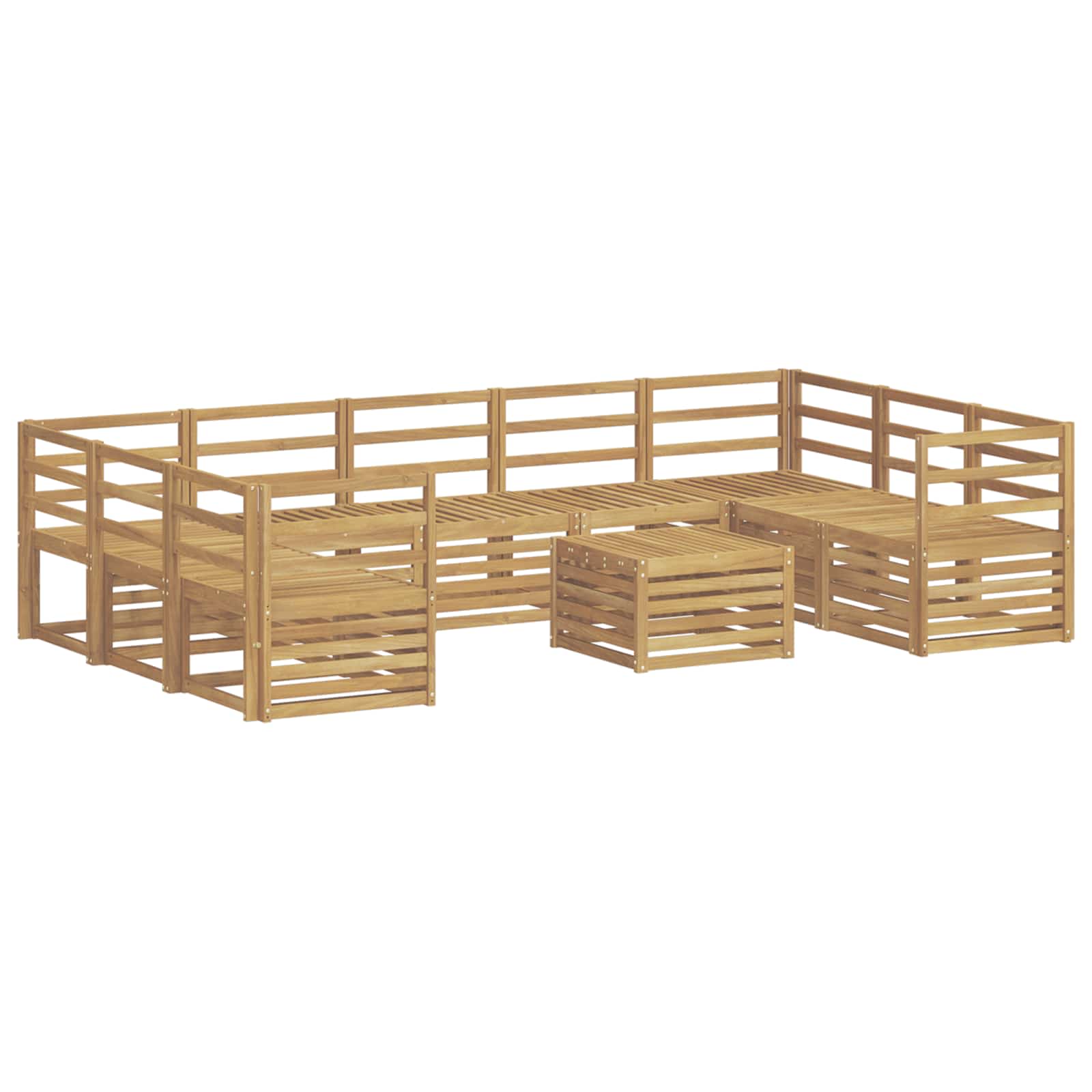 vidaXL Outdoor Sofa Set 10 pcs White Solid Acacia Wood 2