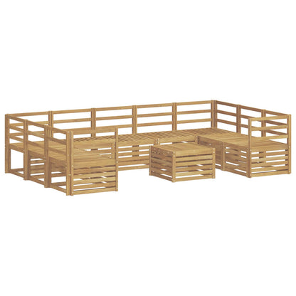 vidaXL Outdoor Sofa Set 10 pcs White Solid Acacia Wood 2
