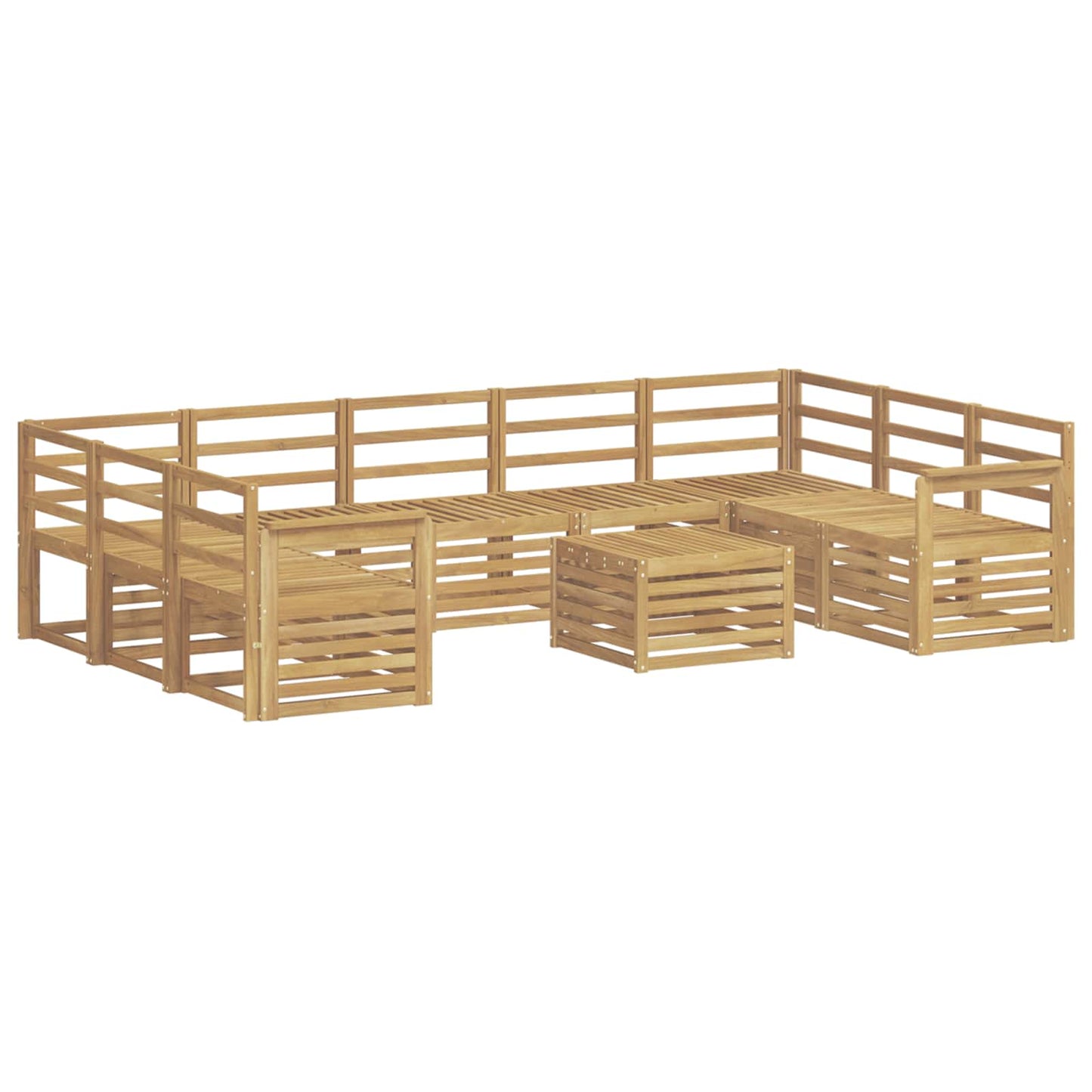 vidaXL Outdoor Sofa Set 10 pcs White Solid Acacia Wood 2