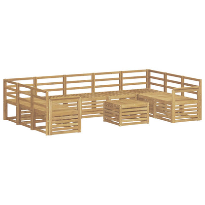vidaXL Outdoor Sofa Set 10 pcs White Solid Acacia Wood 2