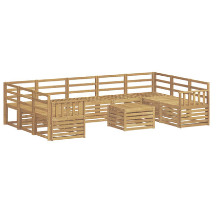 vidaXL Outdoor Sofa Set 10 pcs White Solid Acacia Wood 2