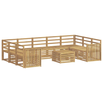 vidaXL Outdoor Sofa Set 10 pcs White Solid Acacia Wood 2