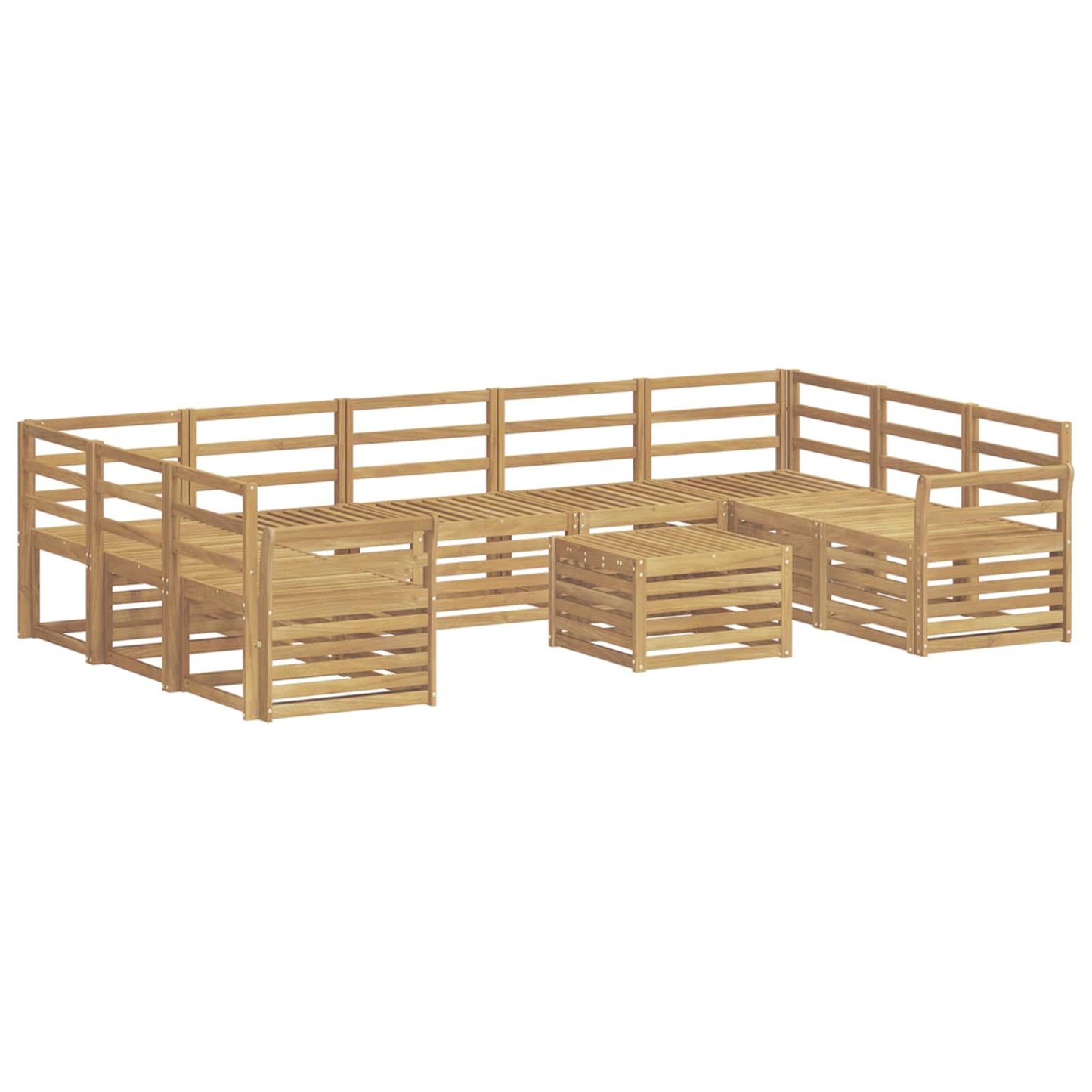 vidaXL Outdoor Sofa Set 10 pcs White Solid Acacia Wood 2
