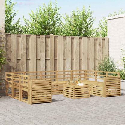 vidaXL Outdoor Sofa Set 10 pcs White Solid Acacia Wood 1