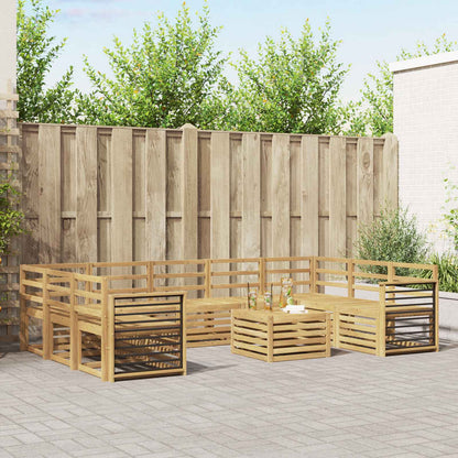 vidaXL Outdoor Sofa Set 10 pcs White Solid Acacia Wood 1