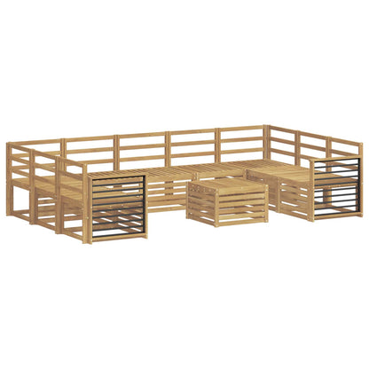 vidaXL Outdoor Sofa Set 10 pcs White Solid Acacia Wood 2