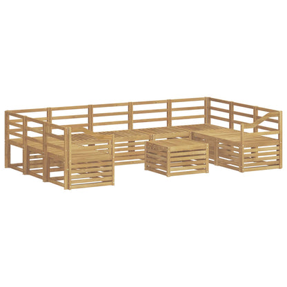 vidaXL Outdoor Sofa Set 10 pcs White Solid Acacia Wood 2