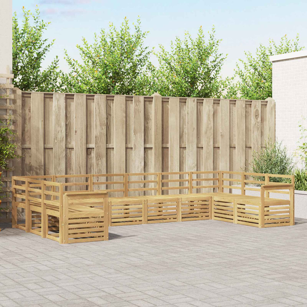 vidaXL Outdoor Sofa Set 10 pcs White Solid Acacia Wood