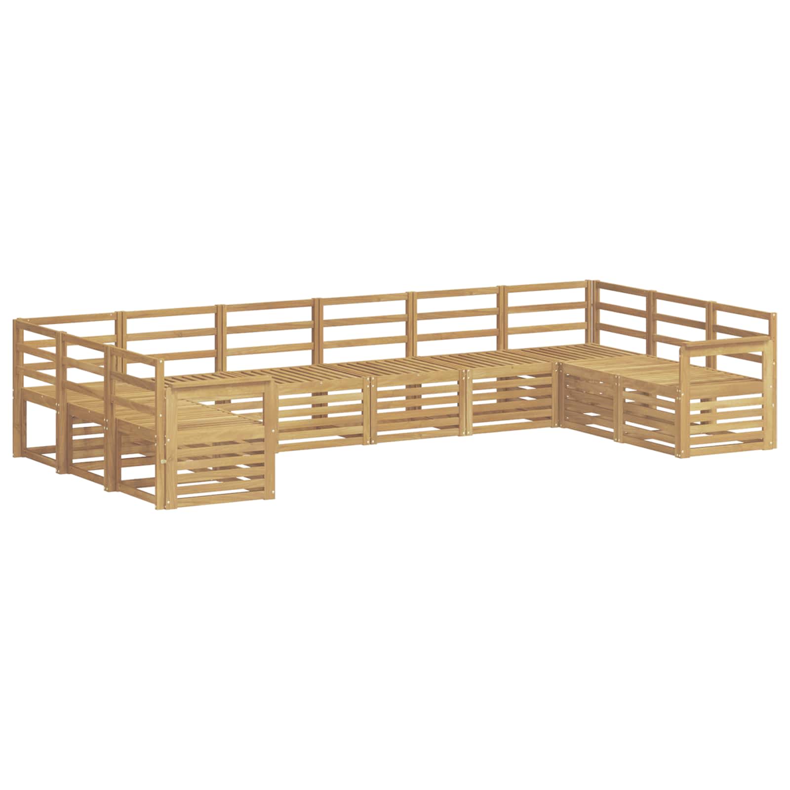 vidaXL Outdoor Sofa Set 10 pcs White Solid Acacia Wood 2