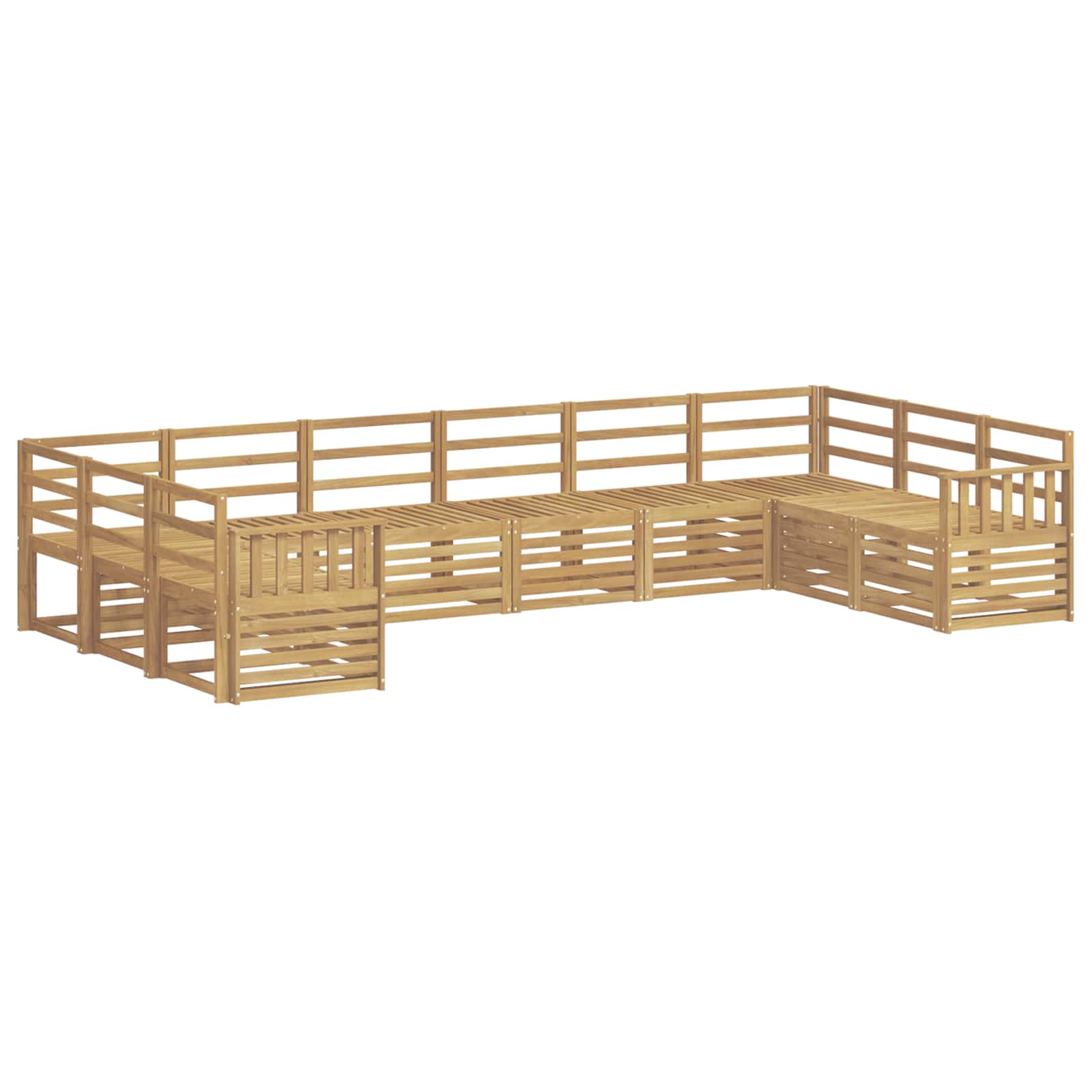 vidaXL Outdoor Sofa Set 10 pcs White Solid Acacia Wood 2