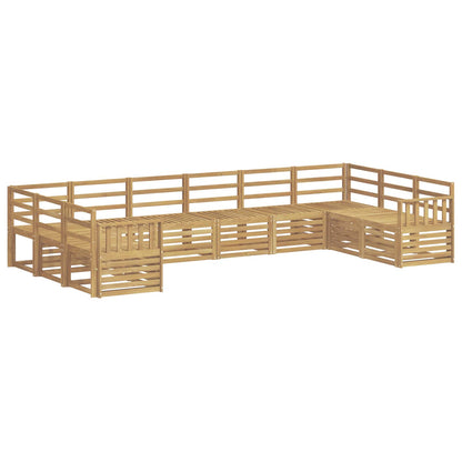 vidaXL Outdoor Sofa Set 10 pcs White Solid Acacia Wood 2