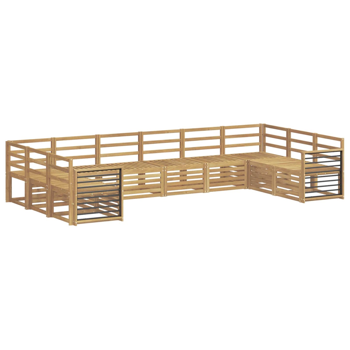 vidaXL Outdoor Sofa Set 10 pcs White Solid Acacia Wood 2