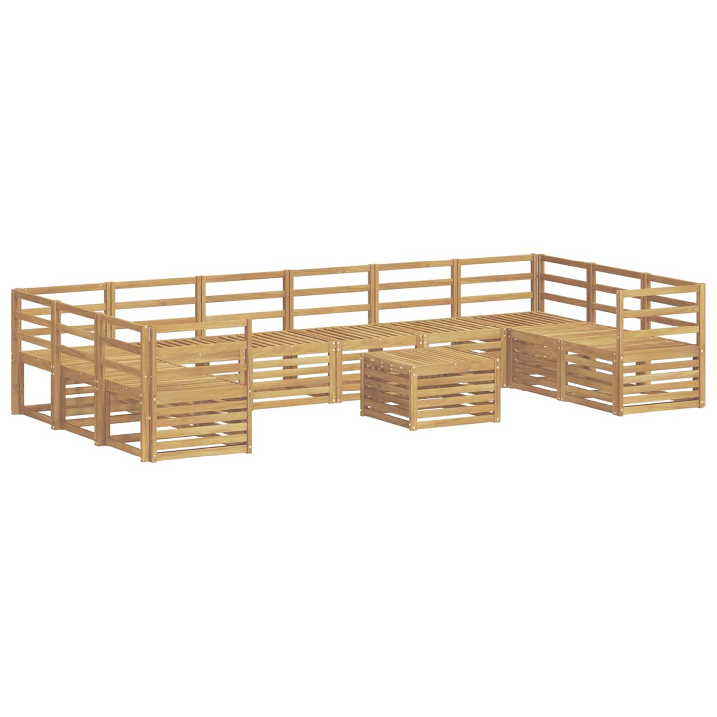 vidaXL Outdoor Sofa Set 11 pcs White Solid Acacia Wood 2