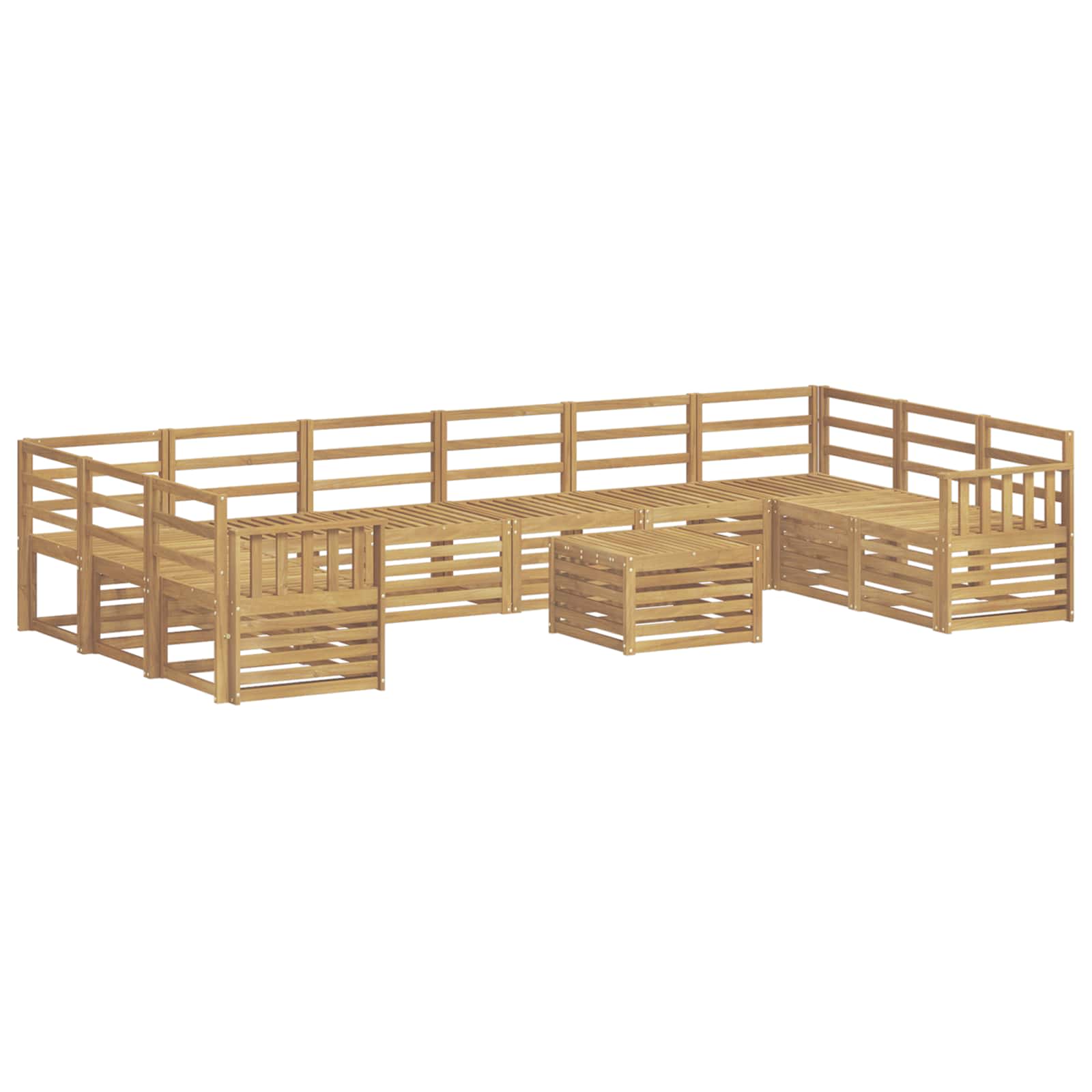 vidaXL Outdoor Sofa Set 11 pcs White Solid Acacia Wood 2