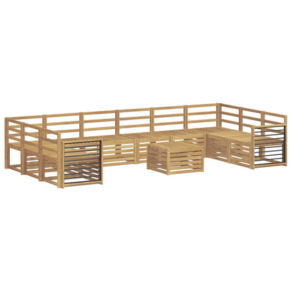 vidaXL Outdoor Sofa Set 11 pcs White Solid Acacia Wood 2