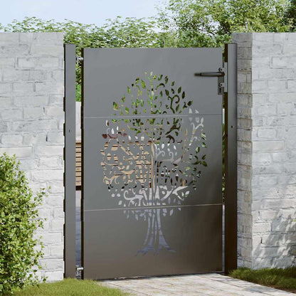Garden Gate Corten Steel Tree Design Black 100 x 150 cm