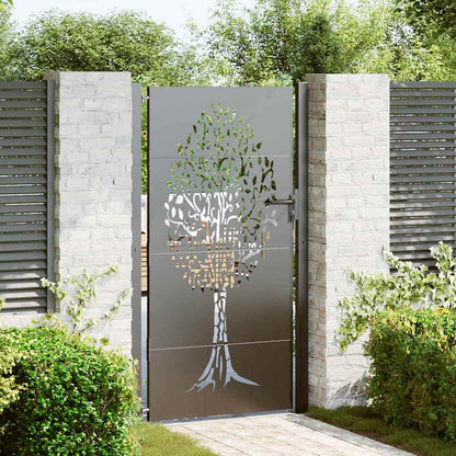 Garden Gate Corten Steel Tree Design Black 100 x 200 cm