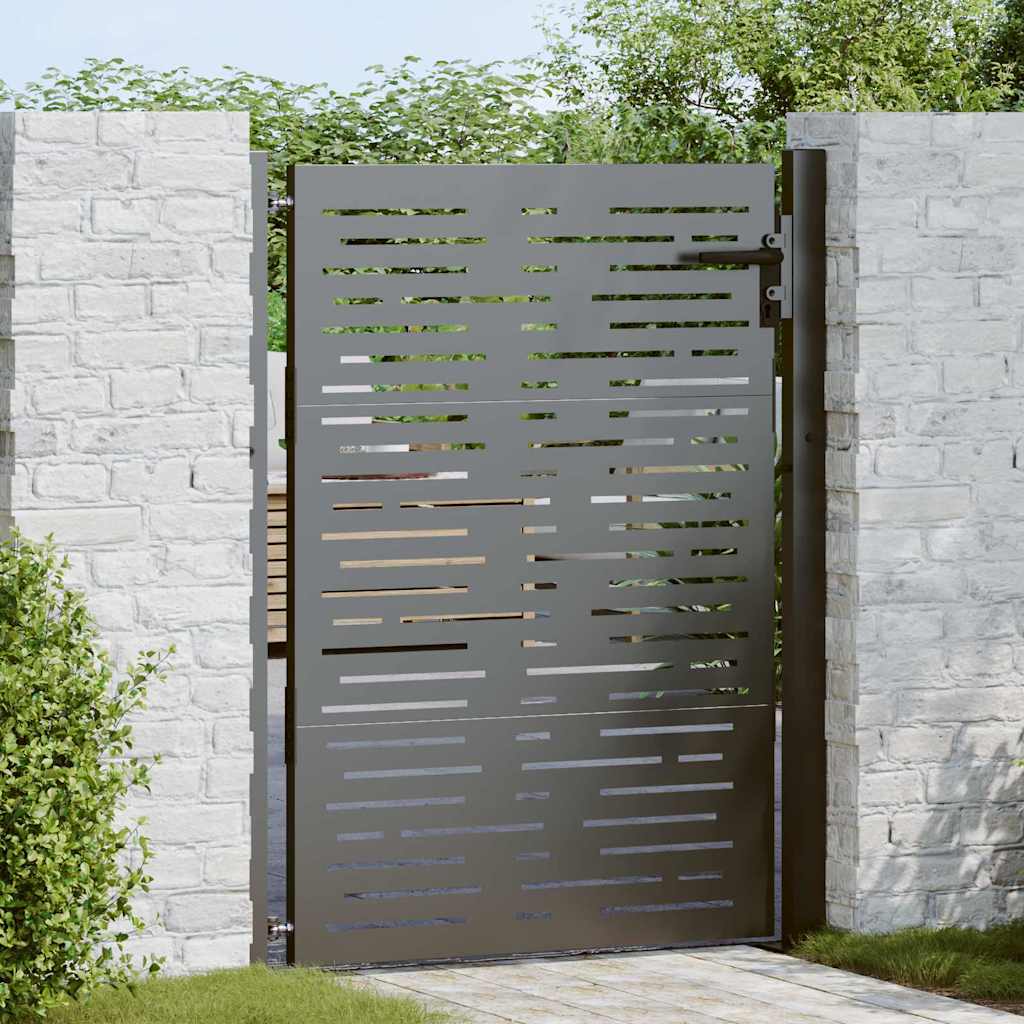 Garden Gate Corten Steel Square Design Black 100 x 150 cm
