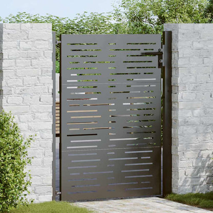 Garden Gate Corten Steel Square Design Black 100 x 150 cm