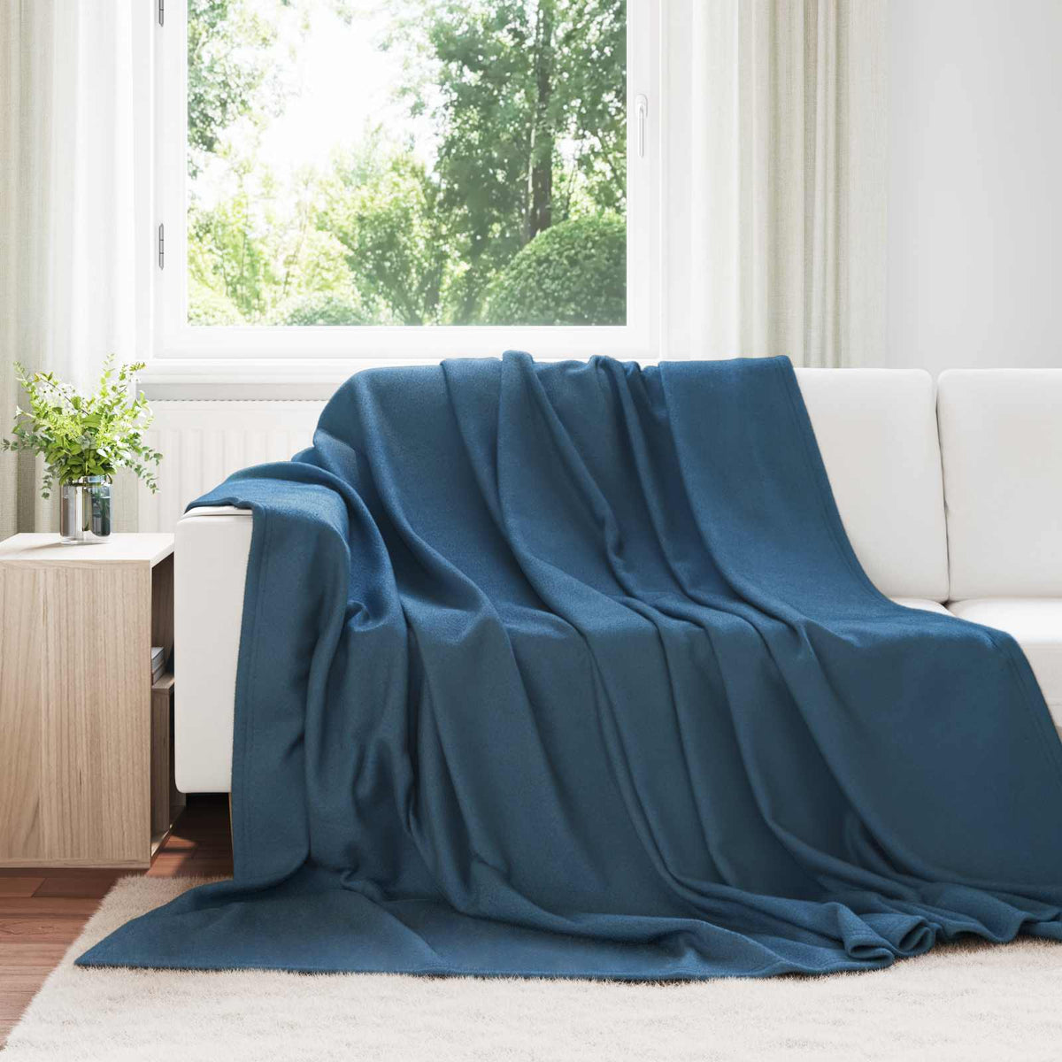 Throw Blankets 270 x 240 cm 21.77 kg Fleece 24 Width 240 cm Navy blue