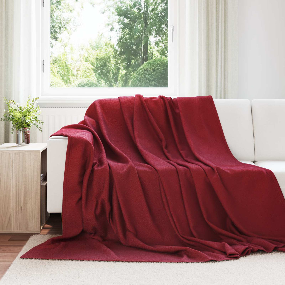 Throw Blankets 270 x 240 cm 21.77 kg Fleece 24 Width 240 cm Bordeaux red
