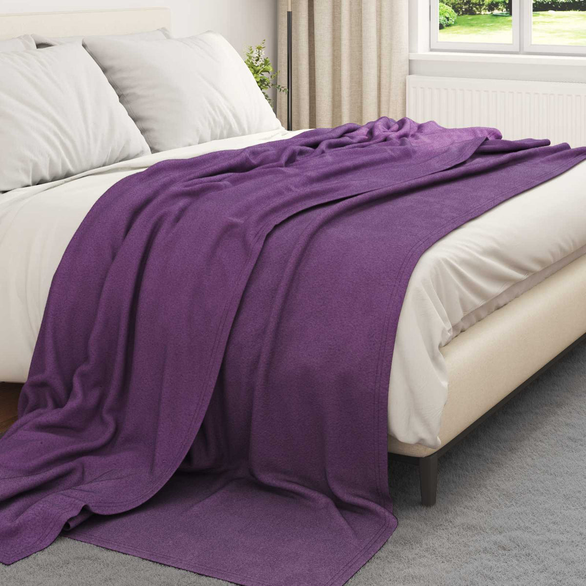 Throw Blankets 270 x 240 cm 21.77 kg Fleece 24 Width 240 cm Purple