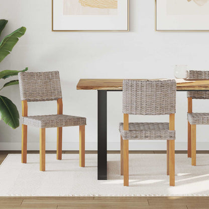 Dining Chair GENDT 2 pcs Kubu Rattan 46 x 55 x 84 cm Grey