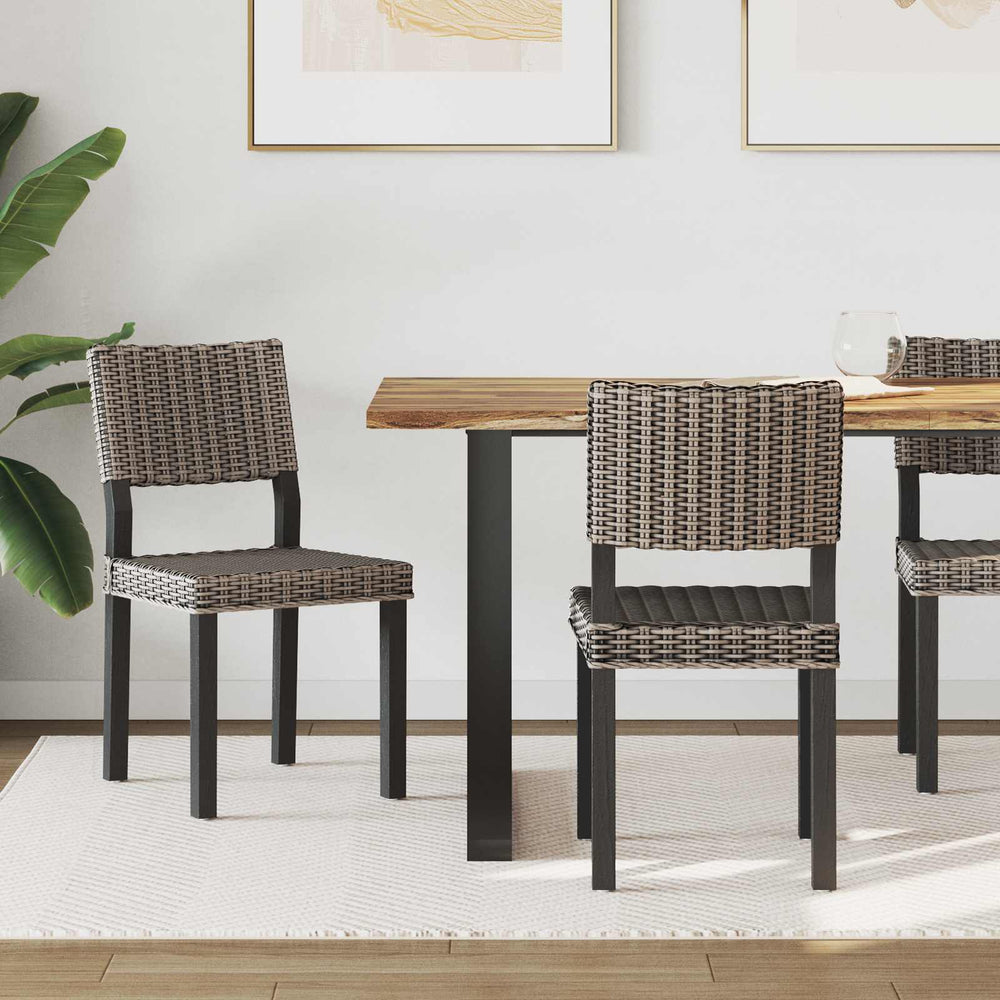 vidaXL Dining Chair GENDT 2 pcs Kubu Rattan 46 x 55 x 84 cm