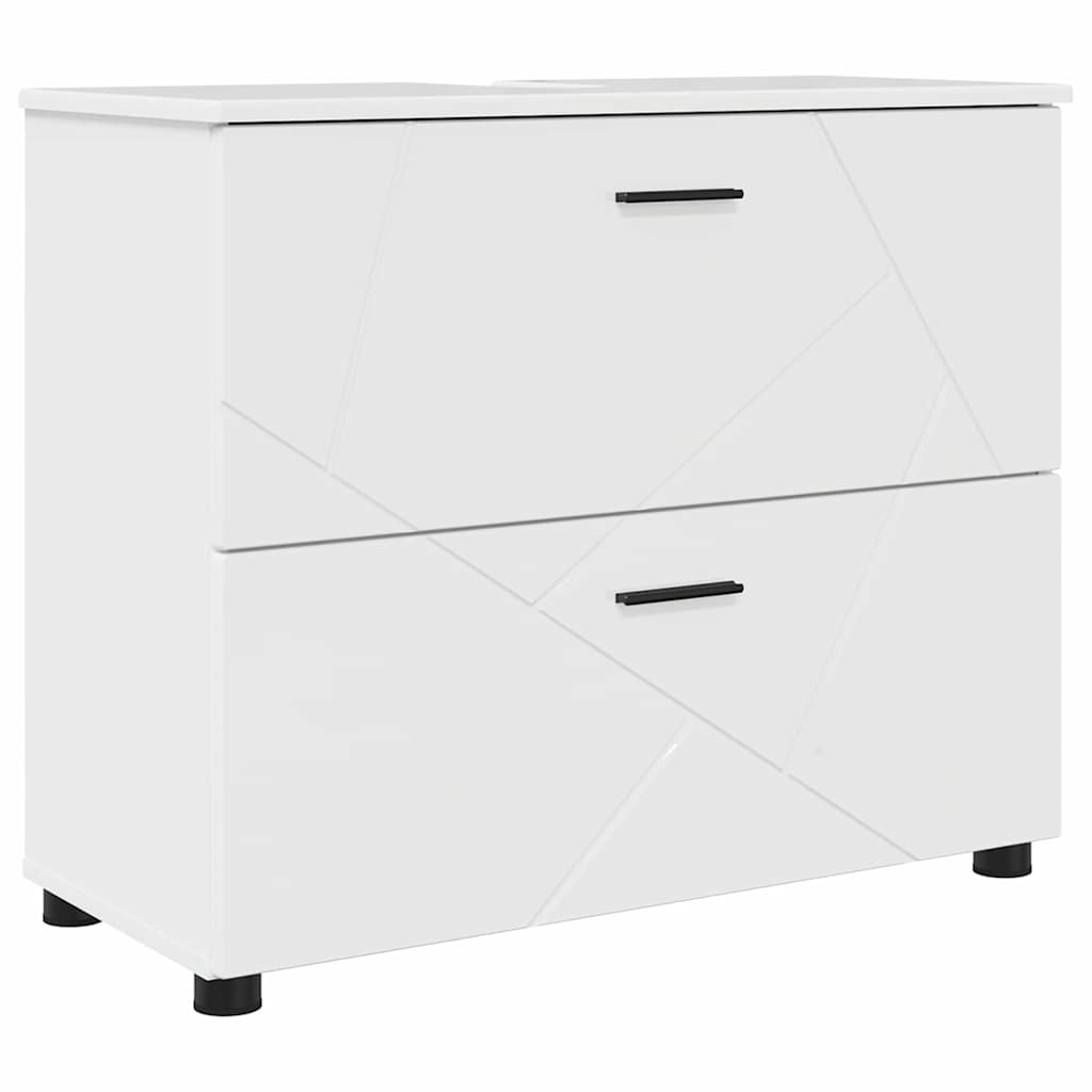 vidaXL Bathroom Furniture Set 4 pcs High Gloss White 5