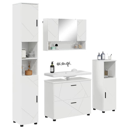 vidaXL Bathroom Furniture Set 4 pcs High Gloss White 3