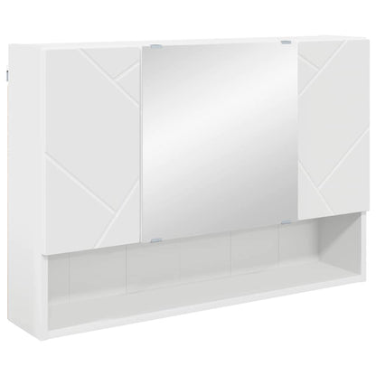 vidaXL Bathroom Furniture Set 4 pcs White Engineered Wood and Metal 6