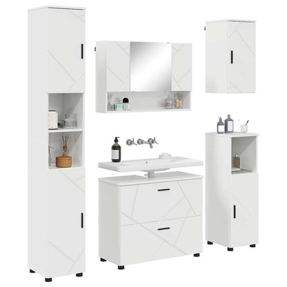 vidaXL Bathroom Furniture Set 5 pcs High Gloss White 3