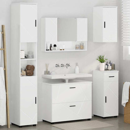 vidaXL Bathroom Furniture Set 5 pcs High Gloss White 4