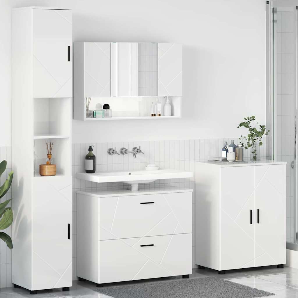 Bathroom Furniture Set 4 pcs High gloss white