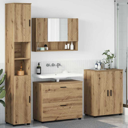 vidaXL Bathroom Furniture Set 4 pcs Artisan Oak 1