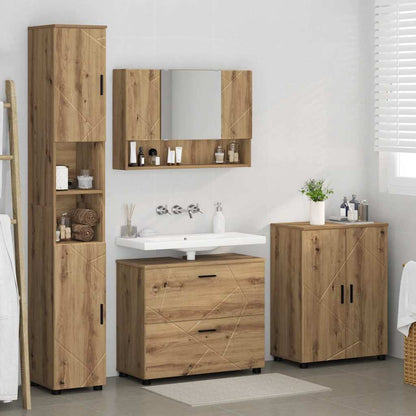 vidaXL Bathroom Furniture Set 4 pcs Artisan Oak 4