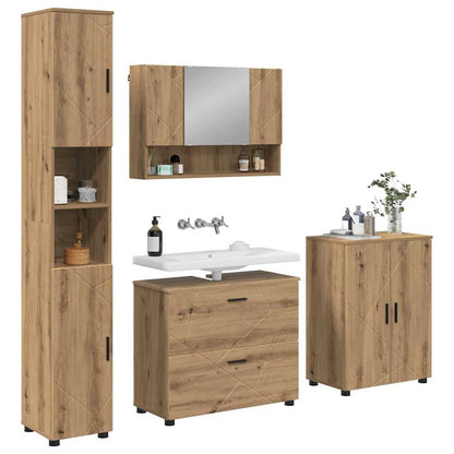 vidaXL Bathroom Furniture Set 4 pcs Artisan Oak 3