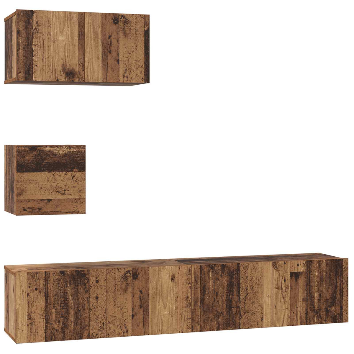 4 Piece TV Cabinet Set Engineered Wood Width 60/80 cm Old wood