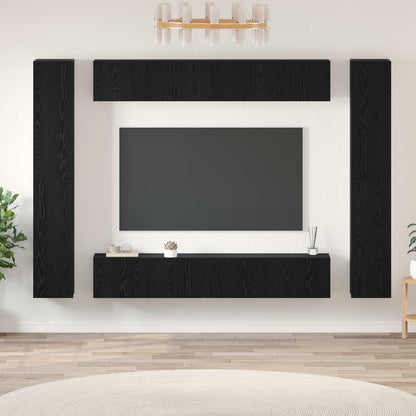 vidaXL TV Cabinet Set 10 pcs 30.5 x 30 x 90 cm Black Oak 1