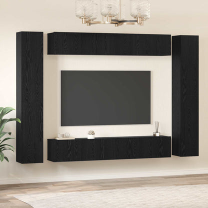vidaXL TV Cabinet Set 10 pcs 30.5 x 30 x 90 cm Black Oak 4
