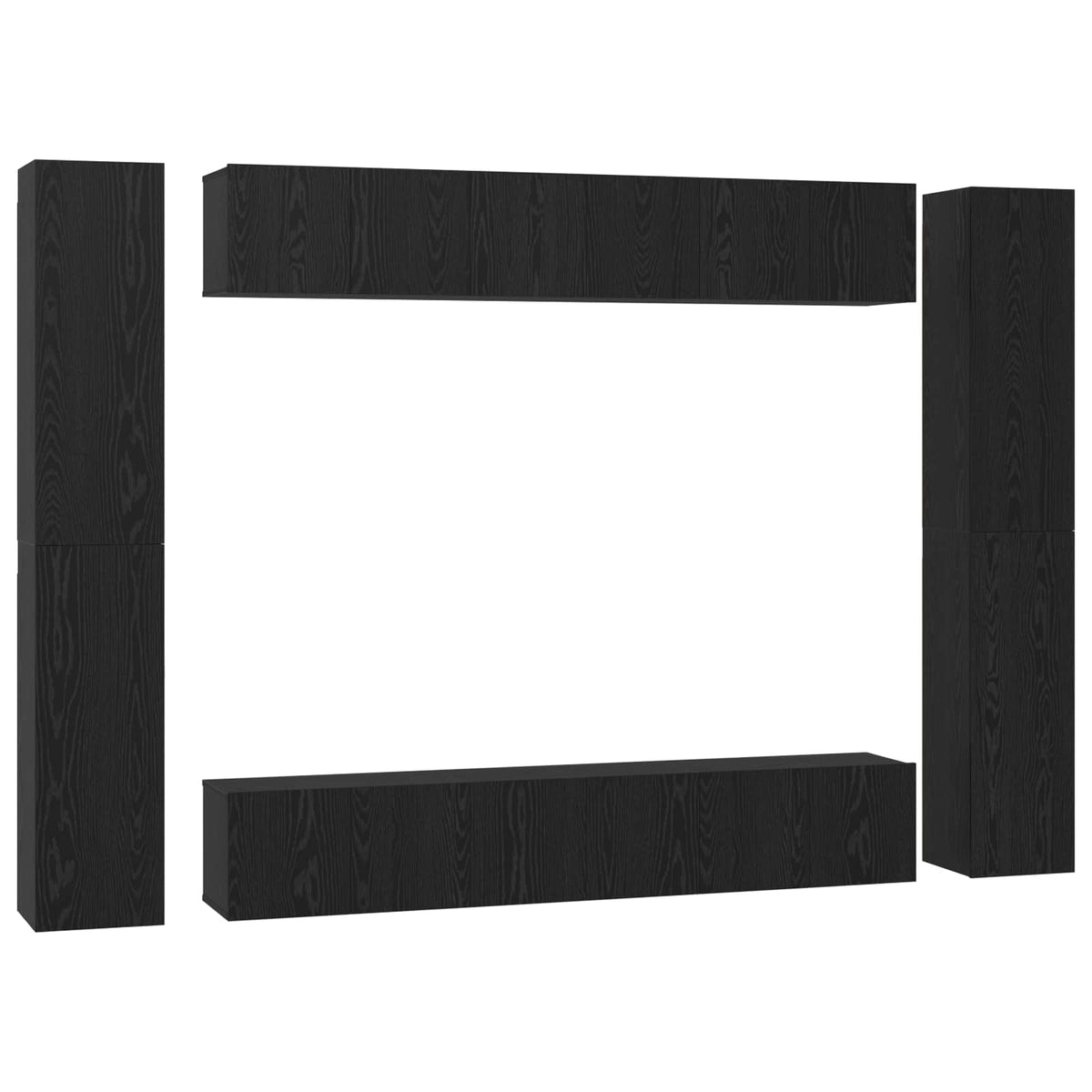 vidaXL TV Cabinet Set 10 pcs 30.5 x 30 x 90 cm Black Oak 2