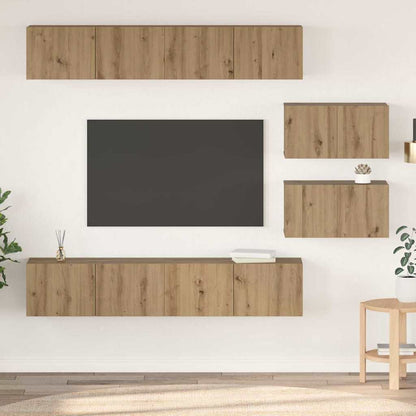6 Piece TV Cabinet Set Engineered Wood Artisan oak 80 cm