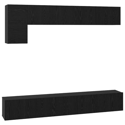 5 Piece TV Cabinet Set Engineered Wood Width 100 cm Black oak