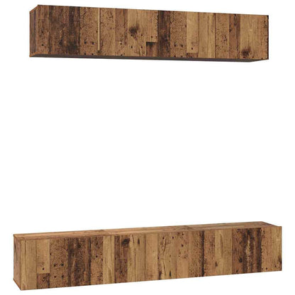5 Piece TV Cabinet Set Engineered Wood Width 80 cm Old wood