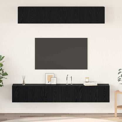 5 Piece TV Cabinet Set Engineered Wood Width 80 cm Black oak