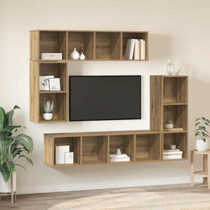 4 Piece TV Cabinet Set Engineered Wood Artisan oak